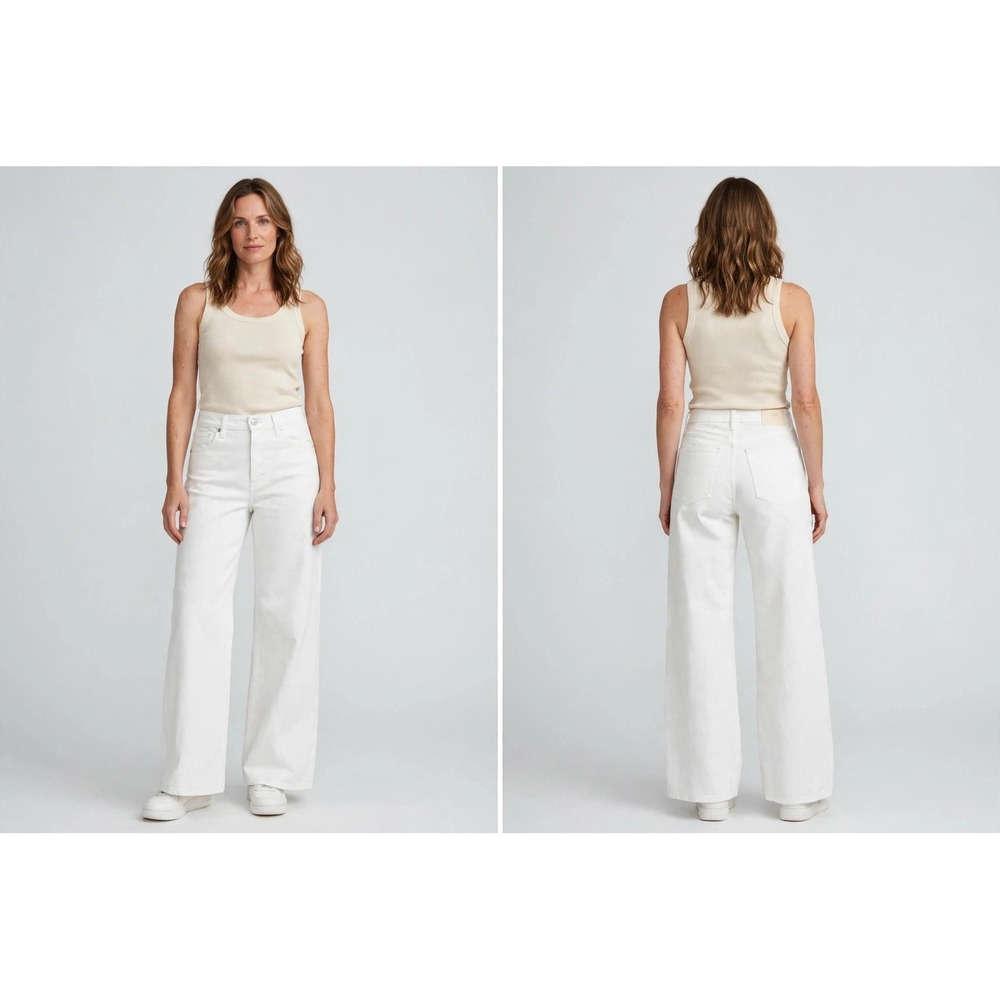 NWT Universal Thread High Rise Everyday Wide Leg Jeans White 12R Women